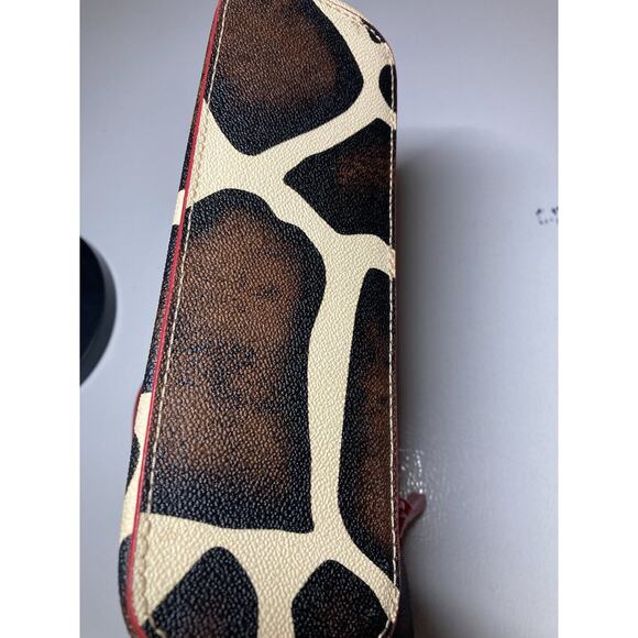 Dooney & Bourke Brielle Pebbled Leather Satchel Giraffe Pattern Crossbody Strap - Picture 2 of 8